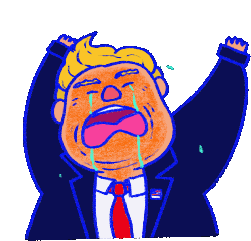 Trump Crying Bye Trump Sticker - Trump Crying Trump Cry Bye Trump Stickers