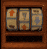 a slot machine with the number 7 on it is spinning