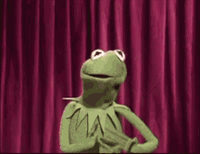 animal muppets kermit excited