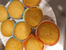 a bunch of cupcakes are sitting on a plate