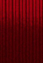 a red curtain is open to a stage with a sign that says djajar