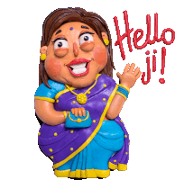Woman Says "Hello". Sticker - Indian Wedding Hello Ji Hi Stickers