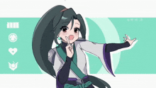 a drawing of a girl with a ponytail and the word tank on the bottom right