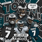 a poster for the eagles football team shows a group of players
