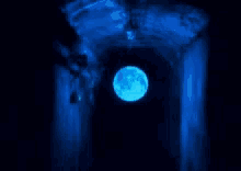 blu orb moon night