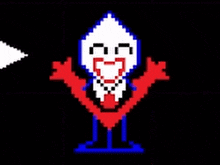 a pixel art drawing of a man in a suit and tie