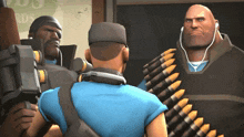 a group of cartoon soldiers are standing in front of a sign that says " rds "