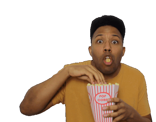 Black Prez Eating Popcorn Sticker - Black Prez Eating Popcorn Movie Stickers