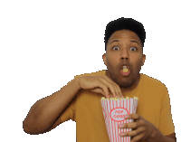 Black Prez Eating Popcorn Sticker - Black Prez Eating Popcorn Movie Stickers