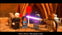 Lego Star Wars Mace Windu GIF - Lego Star Wars Mace Windu This Partys Over GIFs