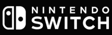 the logo for the nintendo switch is black and white .