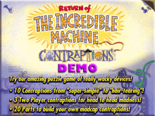 an advertisement for the return of the incredible machine