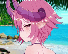 a drawing of a girl with horns on her head