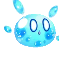 a cartoon drawing of a blue blob with the number 0 on it