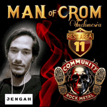 man of crom indonesia rest area 11 community rock metal poster