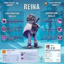 a screenshot of reina 's exploration skills