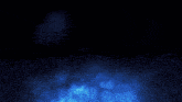 a man in a suit is floating in a dark blue sky