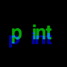 the word point is displayed on a black background