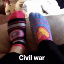 feet socks civil war cap iron man