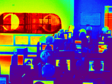 a colorful image of a classroom with a sign that says exit