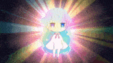 a cartoon drawing of a girl with white hair