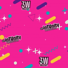 a pink background with the words thank you and 3w music