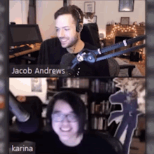 Jacob And Karina Punching On Zoom Drawfee Show GIF - Jacob And Karina Punching On Zoom Drawfee Show Jacob Andrews GIFs