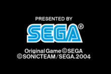 a sega logo on a black background that says presented by sega