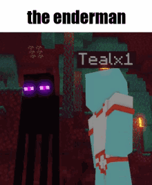 Teal Minecraft Enderman GIF