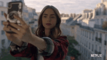 Selfie Lily Collins GIF - Selfie Lily Collins Emily Cooper GIFs