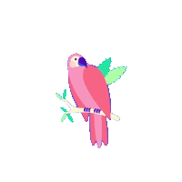 Parrot Pink Sticker - Parrot Pink Tree Stickers