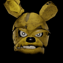 a 3d model of a yellow rabbit with white eyes