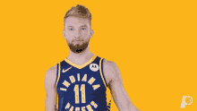 flex muscles strong domantas sabonis indiana pacers