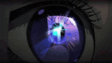 a close up of a person 's face with blue eyes