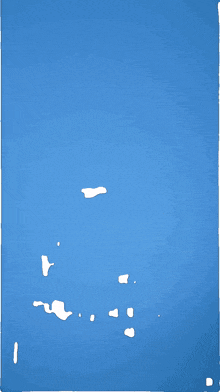 a white map on a blue background with a red circle