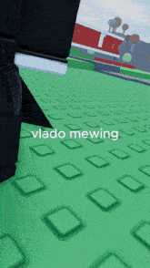 vlado mewing is written in white on a green surface