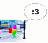 a white speech bubble with the number 3 in it