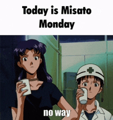 Misato Katsuragi Evangelion GIF - Misato Katsuragi Evangelion Monday GIFs