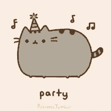 party pusheen cat dancing bouncing