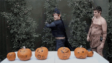 Marki Plier Carving Pumpkins GIF - Marki Plier Carving Pumpkins Happy Halloween GIFs