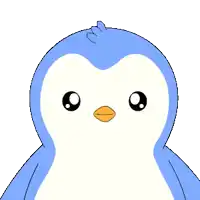 a penguin is holding an american flag with stars on it