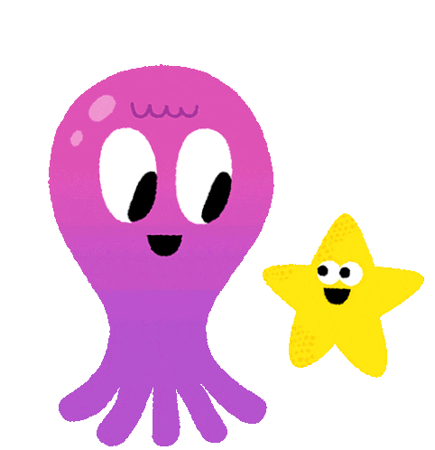 Octopus Huging Starfish Sticker - Funder The Sea Octopus Purple Stickers