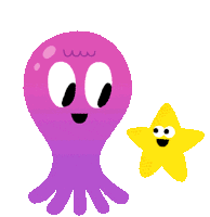 Octopus Huging Starfish Sticker - Funder The Sea Octopus Purple Stickers