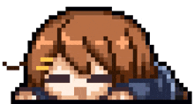 a pixel art drawing of a person laying down