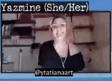 a video of a woman with the name yazmine on the bottom