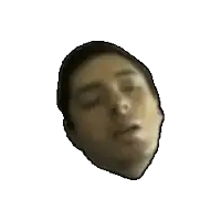 a close up of a man 's face with his eyes closed on a white background