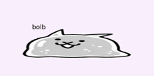 a cartoon drawing of a cat with the word bolb written on it