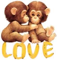 Love Monkey GIF - Love Monkey Kiss In The Cheeks GIFs
