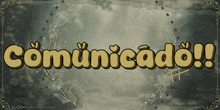 a sign that says comunicado on it with a wreath around it