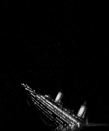 titanic ship lights dark